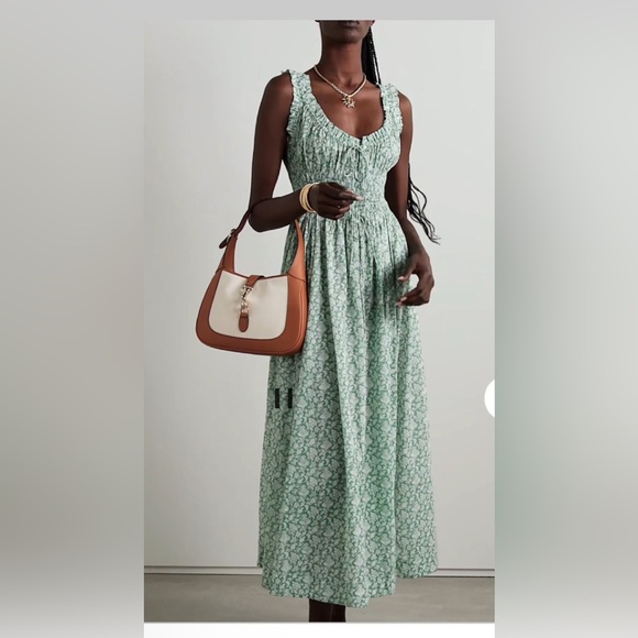 Doen Emmaretta  Peridot Tea Floral Green Maxi Dress S - Picture 2 of 7